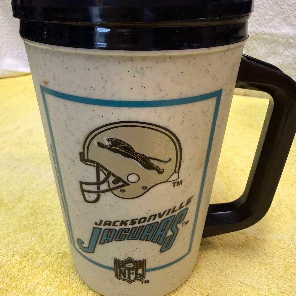 Vintage Aladdin NFL Jacksonville Jaguars Speckled Travel Mug with Original Logo